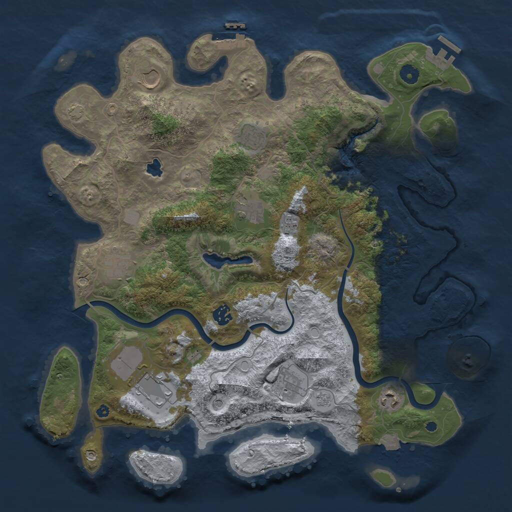 Rust Map: Procedural Map, Size: 4000, Seed: 546734574, 15 Monuments