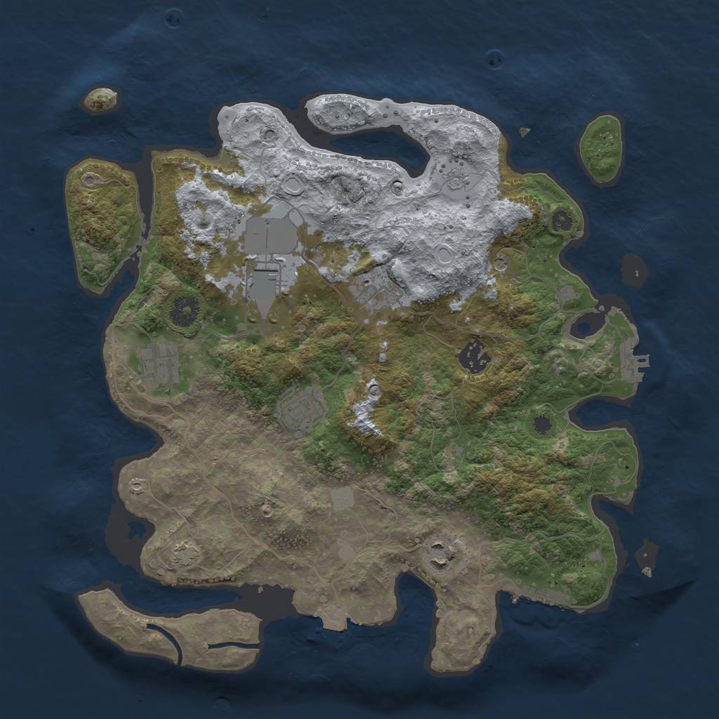 Rust Map: Procedural Map, Size: 3500, Seed: 704415, 14 Monuments