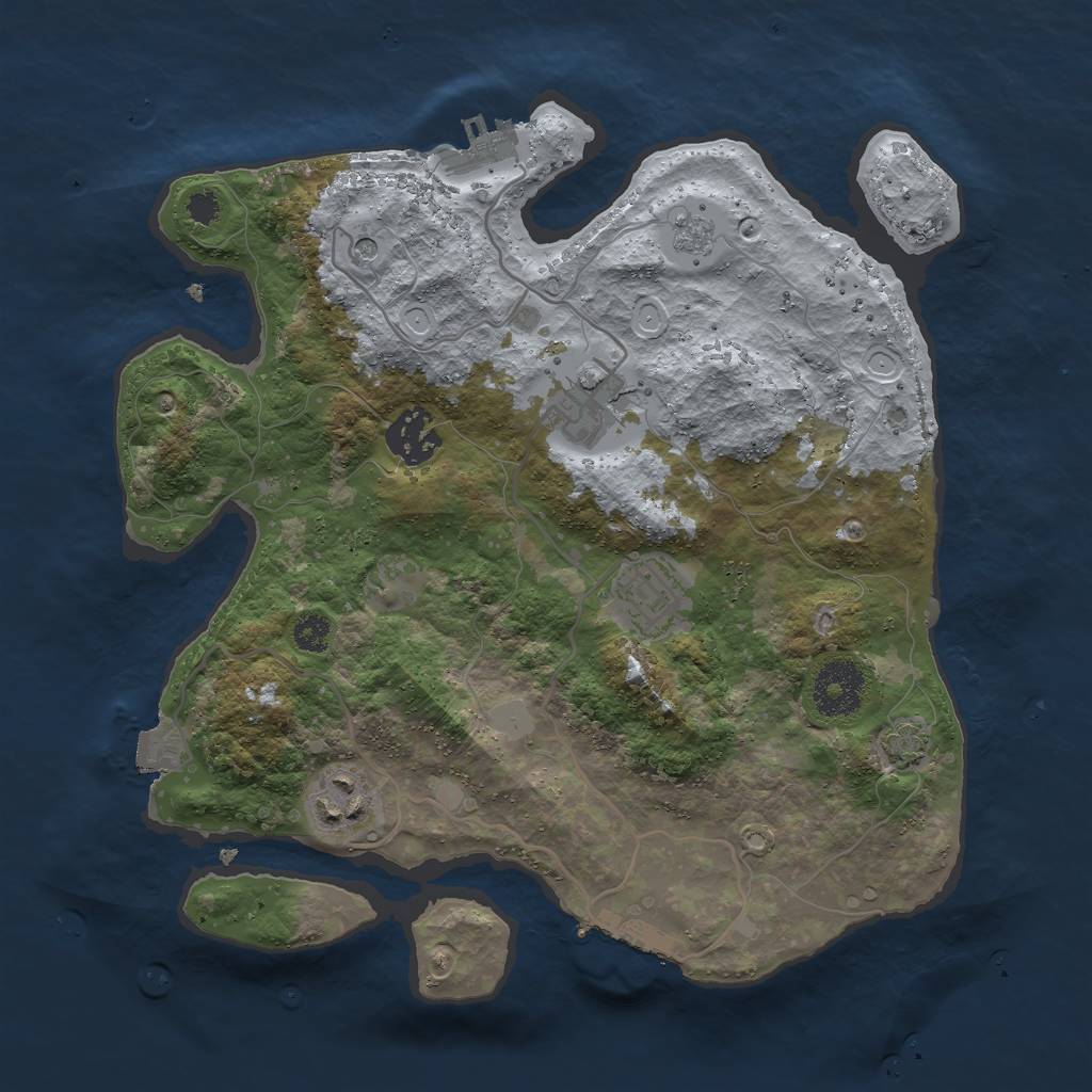 Rust Map: Procedural Map, Size: 3000, Seed: 560447899, 12 Monuments
