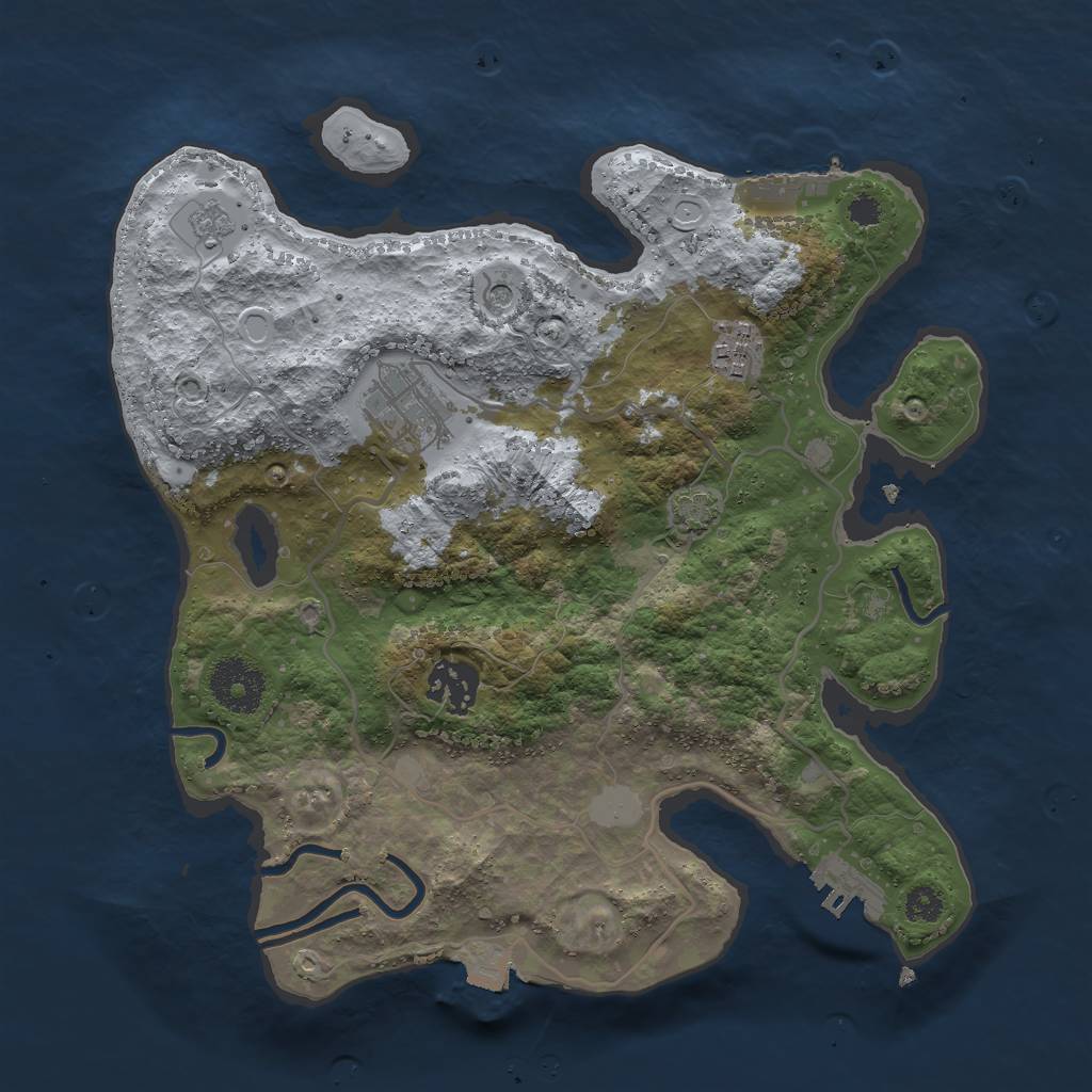 Rust Map: Procedural Map, Size: 3000, Seed: 794415, 11 Monuments