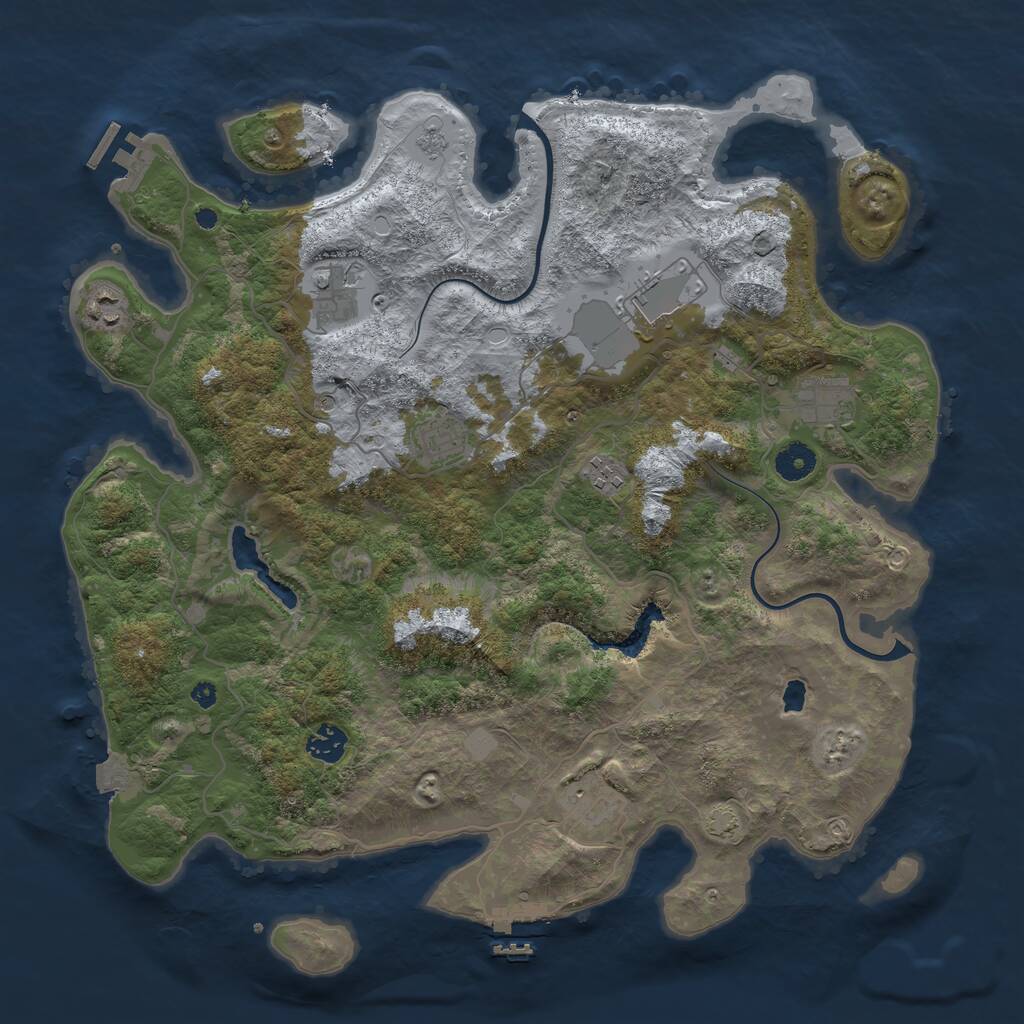 Rust Map: Procedural Map, Size: 4000, Seed: 1180657102, 14 Monuments