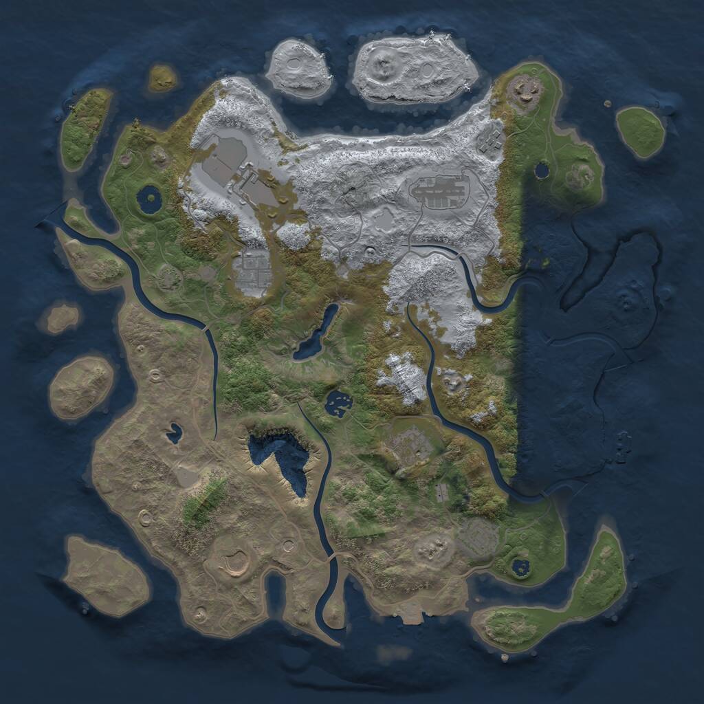 Rust Map: Procedural Map, Size: 4000, Seed: 698610301, 13 Monuments