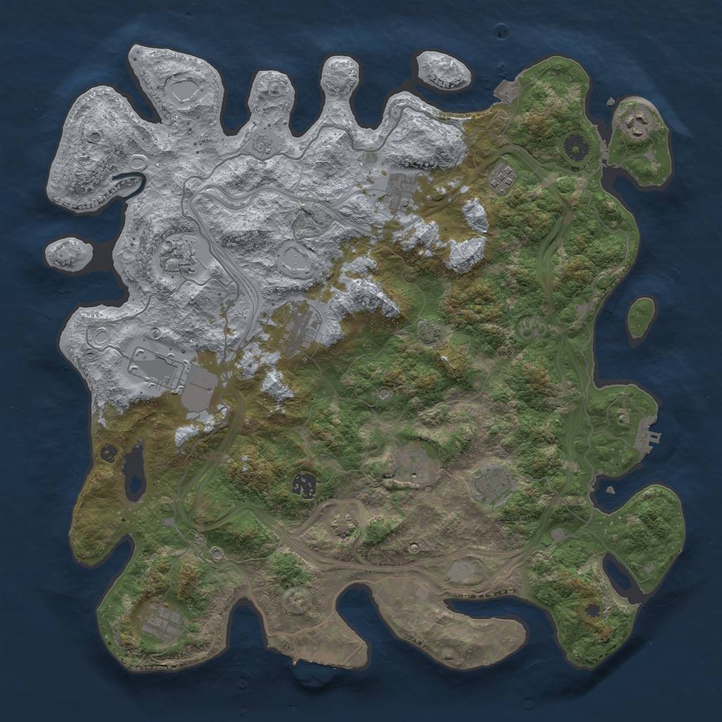 Rust Map: Procedural Map, Size: 4250, Seed: 671957475, 18 Monuments