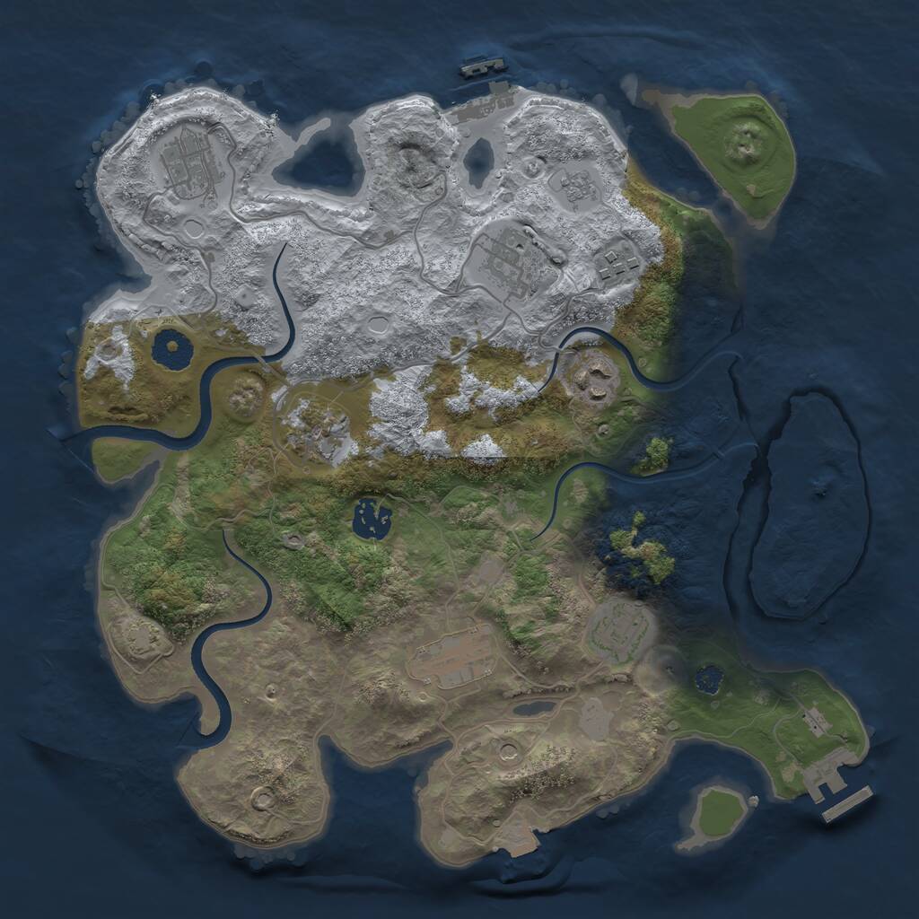 Rust Map: Procedural Map, Size: 3400, Seed: 330002382, 14 Monuments