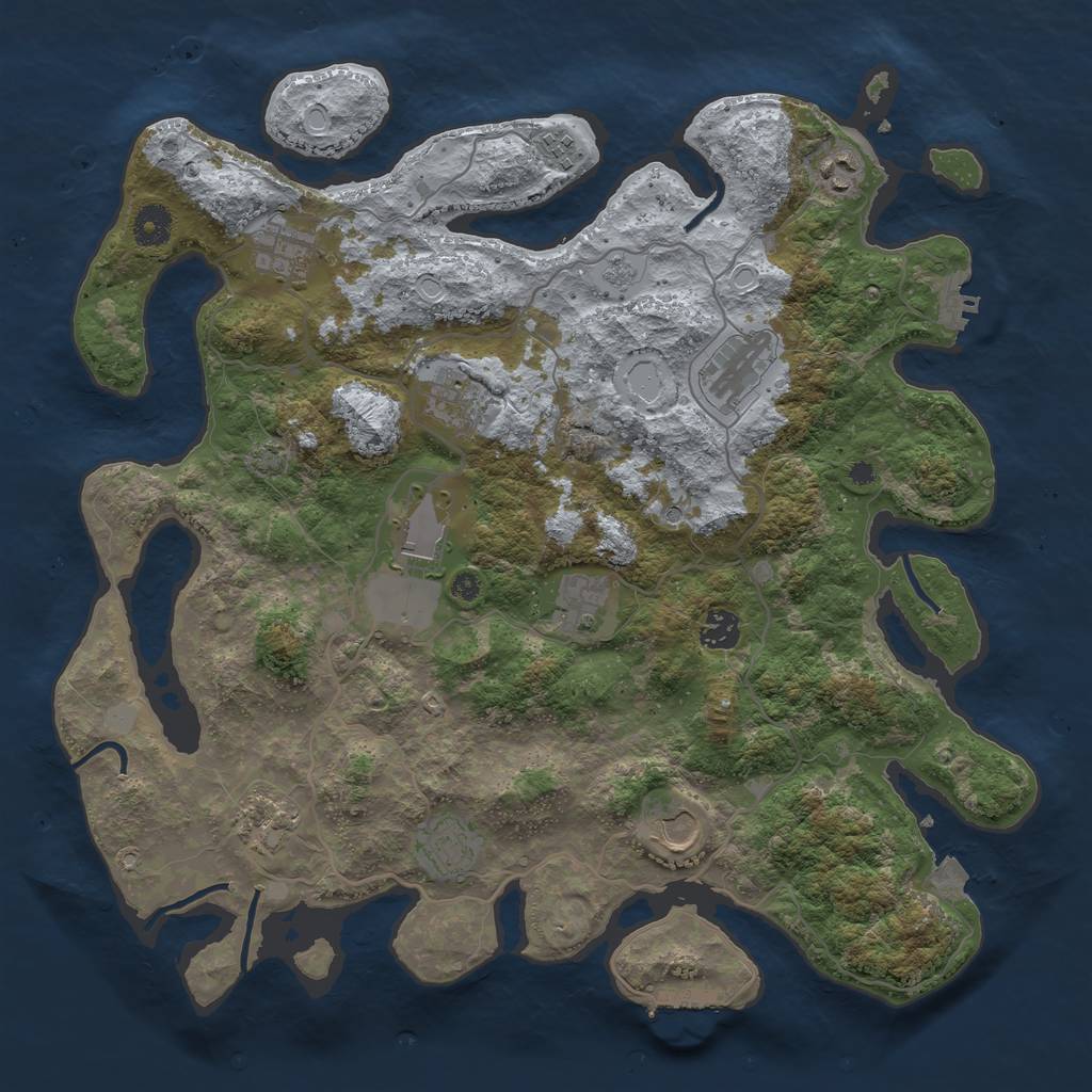Rust Map: Procedural Map, Size: 4000, Seed: 123968949, 19 Monuments