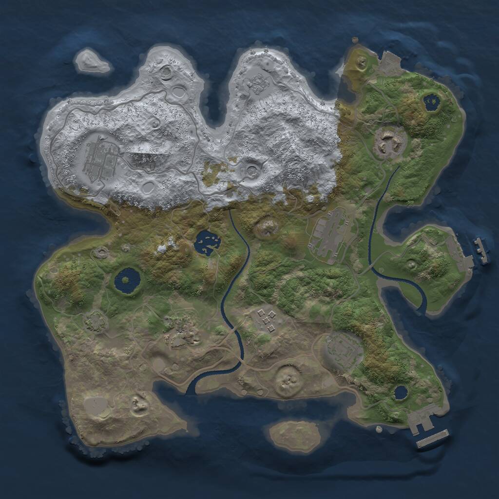 Rust Map: Procedural Map, Size: 3000, Seed: 1761345448, 13 Monuments