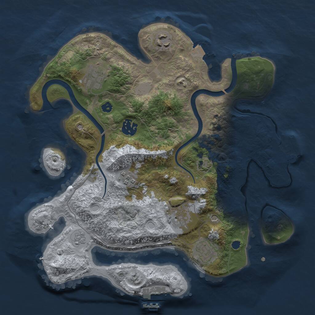 Rust Map: Procedural Map, Size: 3000, Seed: 14324, 12 Monuments