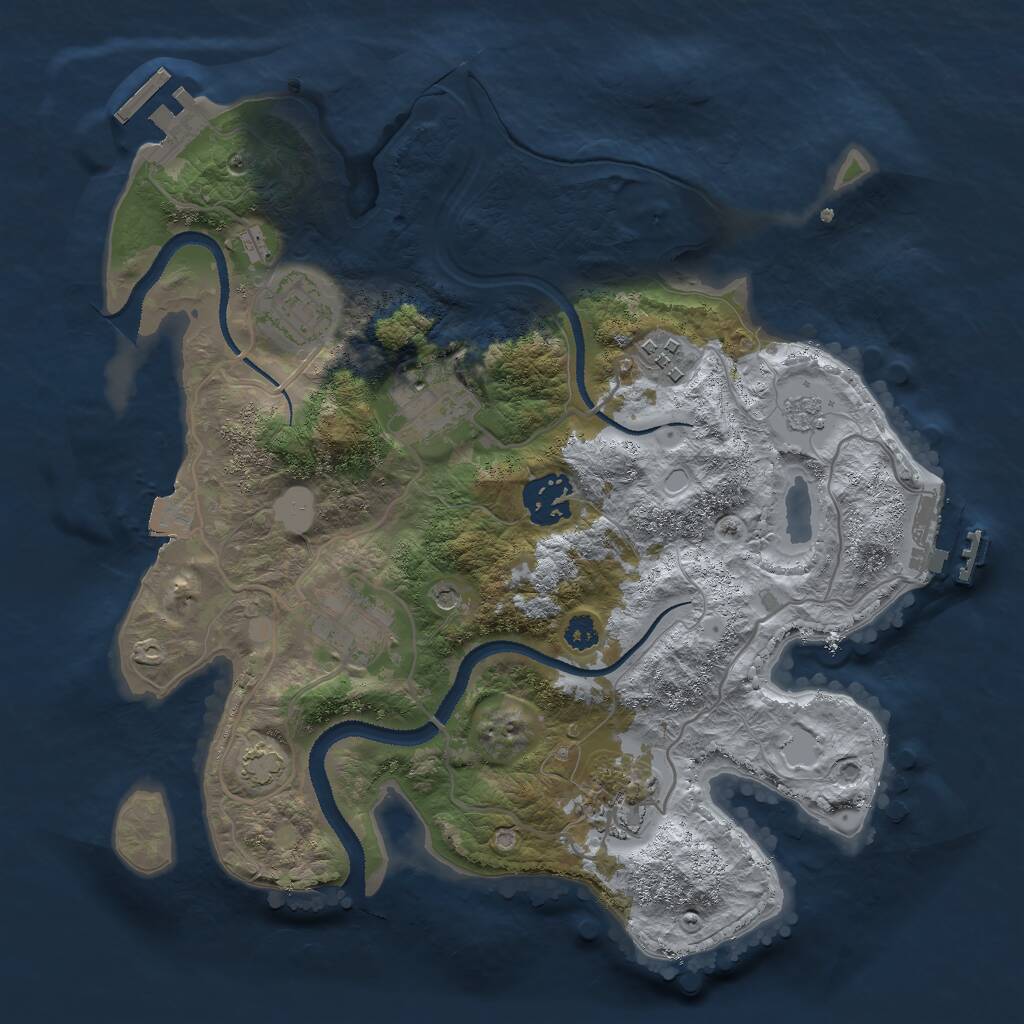 Rust Map: Procedural Map, Size: 3000, Seed: 14235697, 12 Monuments