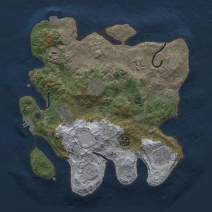 Thumbnail Rust Map: Procedural Map, Size: 3000, Seed: 1963344172, 14 Monuments