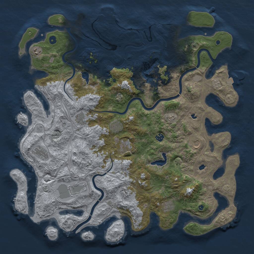 Rust Map: Procedural Map, Size: 4810, Seed: 71571, 16 Monuments