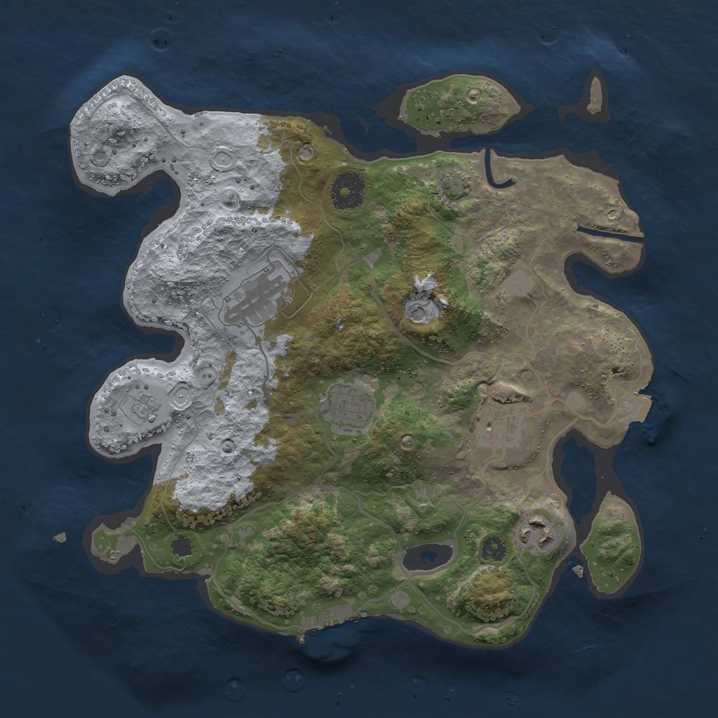 Rust Map: Procedural Map, Size: 3000, Seed: 63624, 11 Monuments