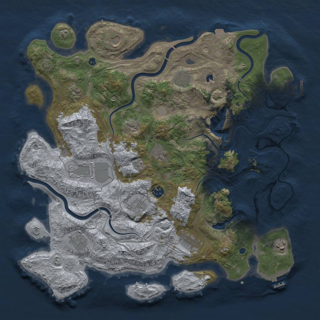 Rust Map: Procedural Map, Size: 4250, Seed: 511332209, 17 Monuments