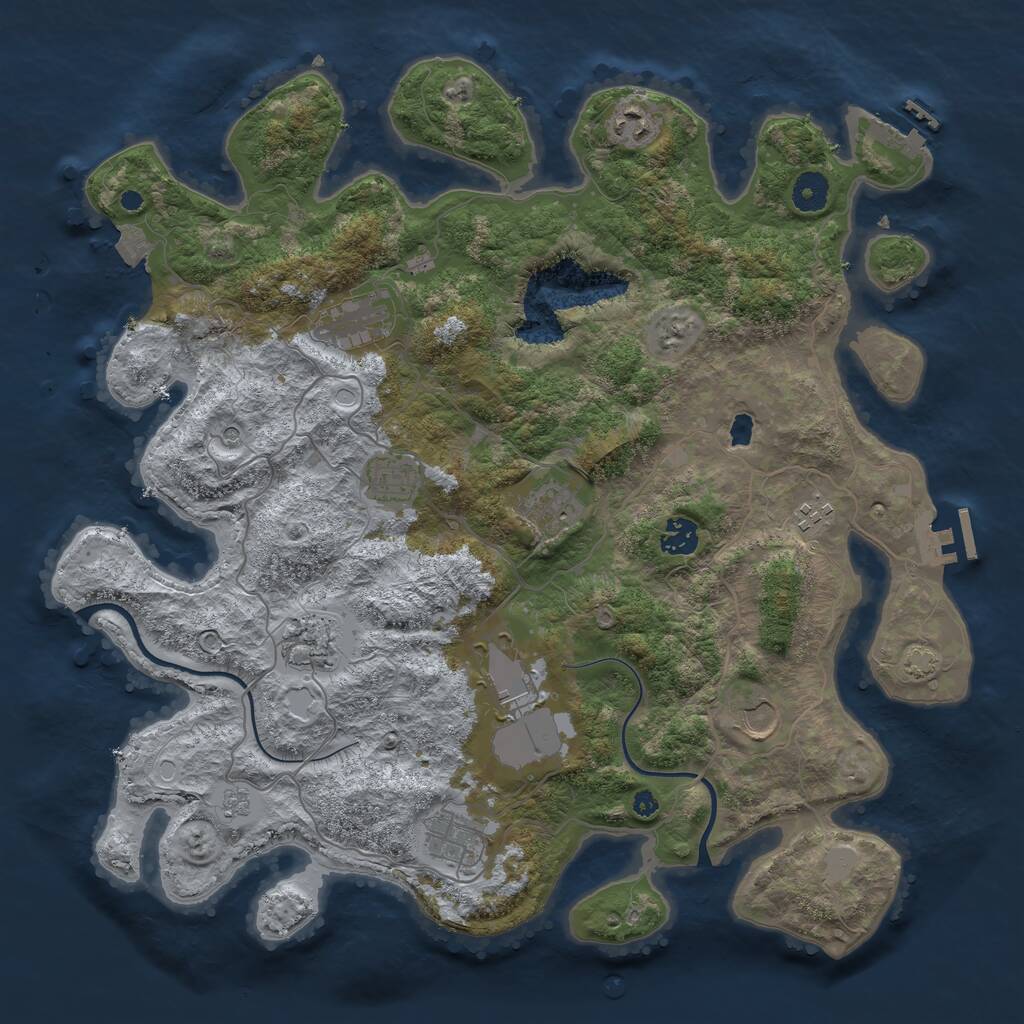 Rust Map: Procedural Map, Size: 4000, Seed: 510264304, 16 Monuments