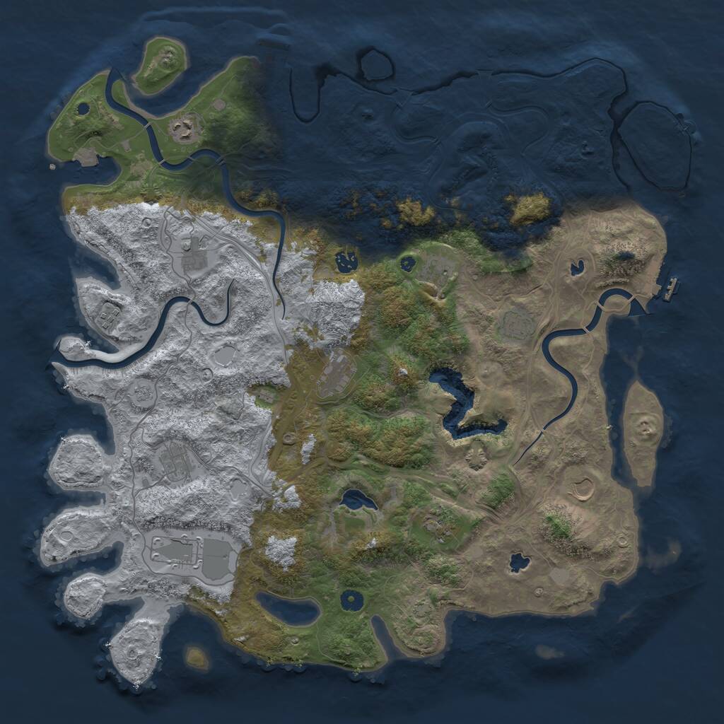 Rust Map: Procedural Map, Size: 4810, Seed: 912661, 17 Monuments