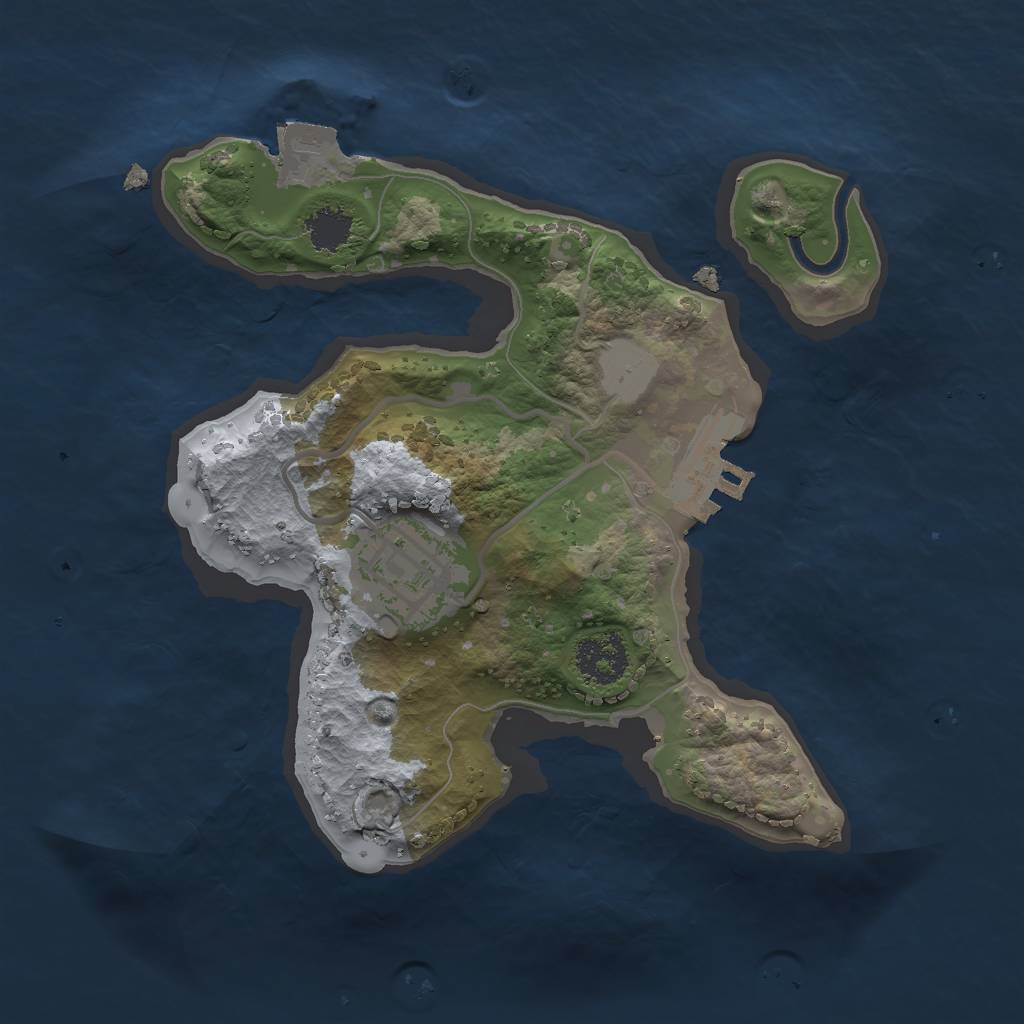 Rust Map: Procedural Map, Size: 2000, Seed: 126234151, 5 Monuments