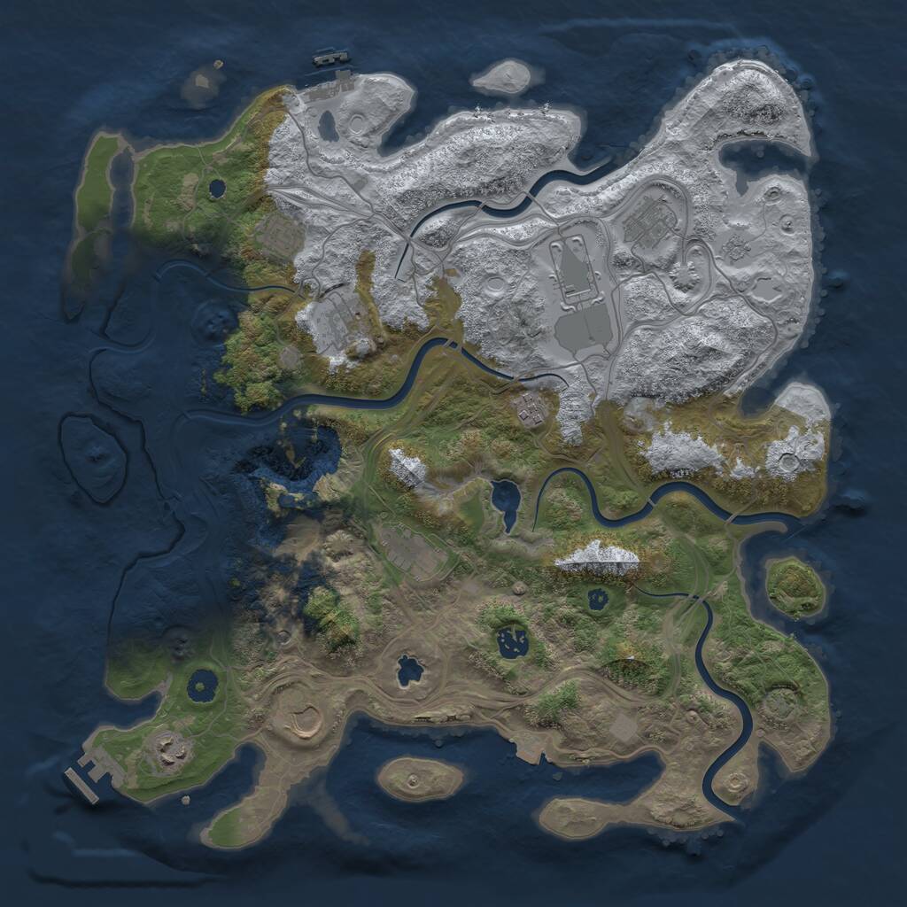 Rust Map: Procedural Map, Size: 4250, Seed: 1969720287, 15 Monuments
