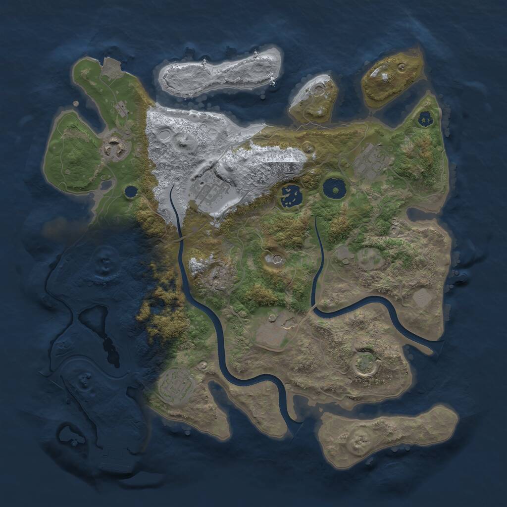 Rust Map: Procedural Map, Size: 3400, Seed: 1499932174, 10 Monuments