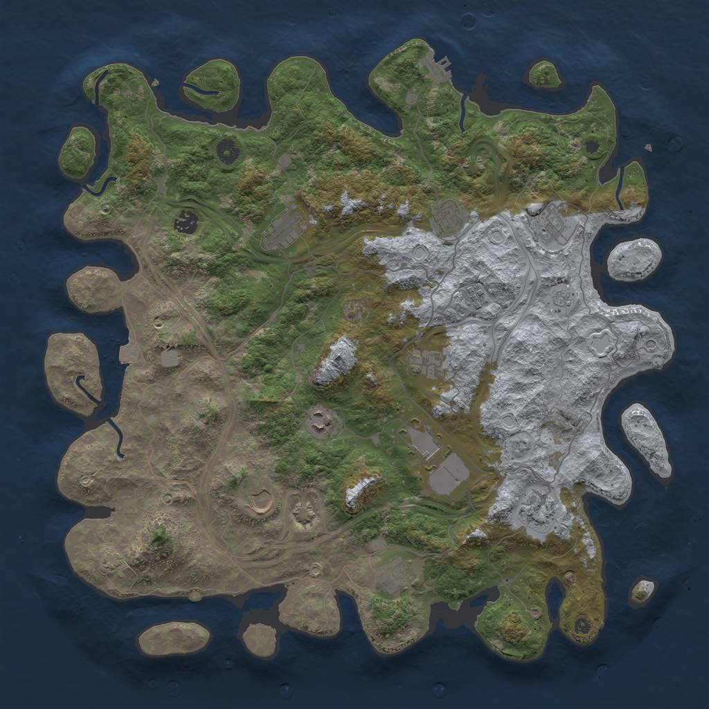 Rust Map: Procedural Map, Size: 4500, Seed: 94814424, 18 Monuments