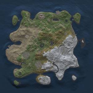 Thumbnail Rust Map: Procedural Map, Size: 3000, Seed: 38764, 12 Monuments