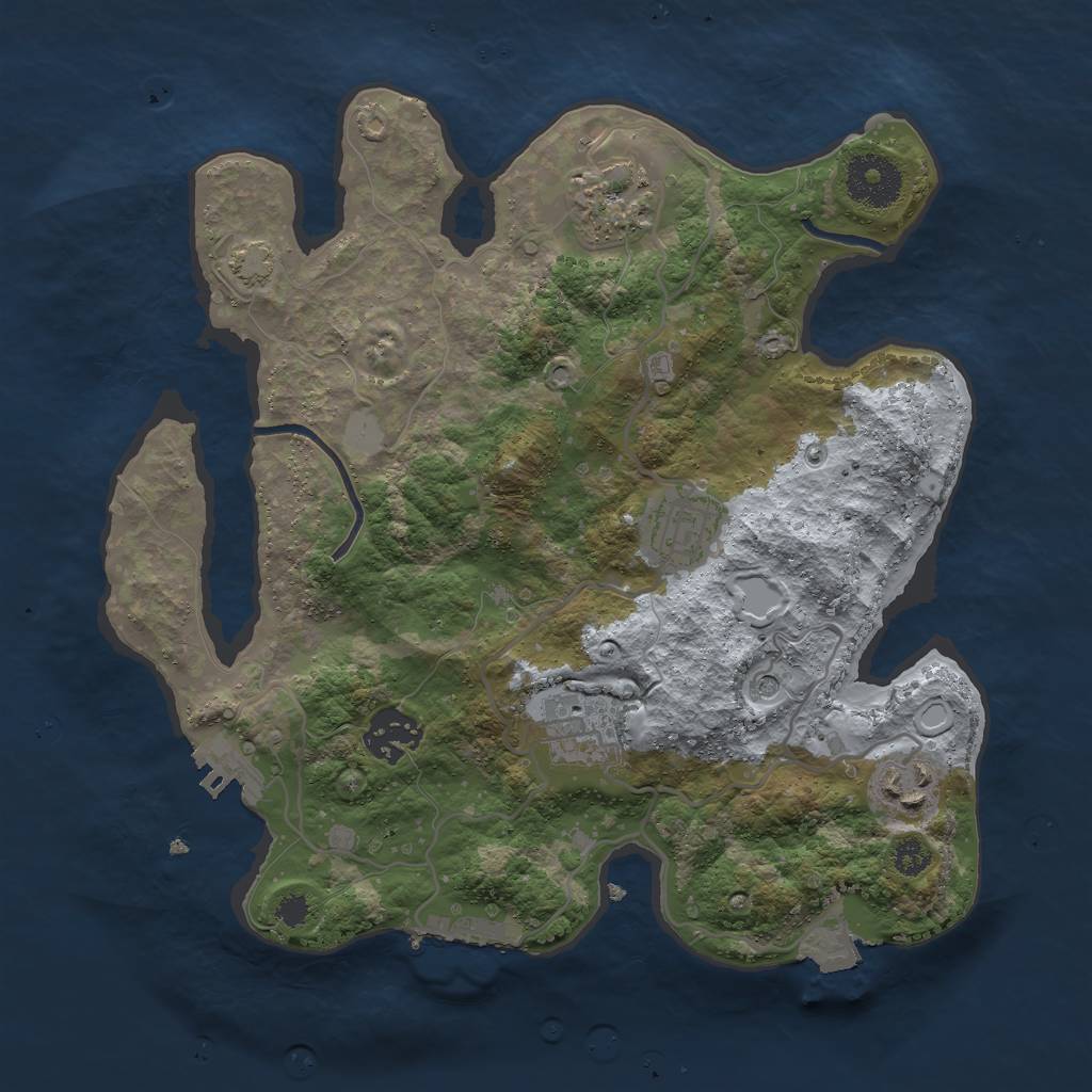 Rust Map: Procedural Map, Size: 2990, Seed: 431285574, 12 Monuments