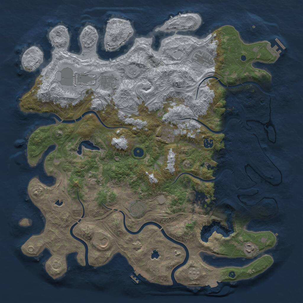 Rust Map: Procedural Map, Size: 4500, Seed: 56984984, 17 Monuments