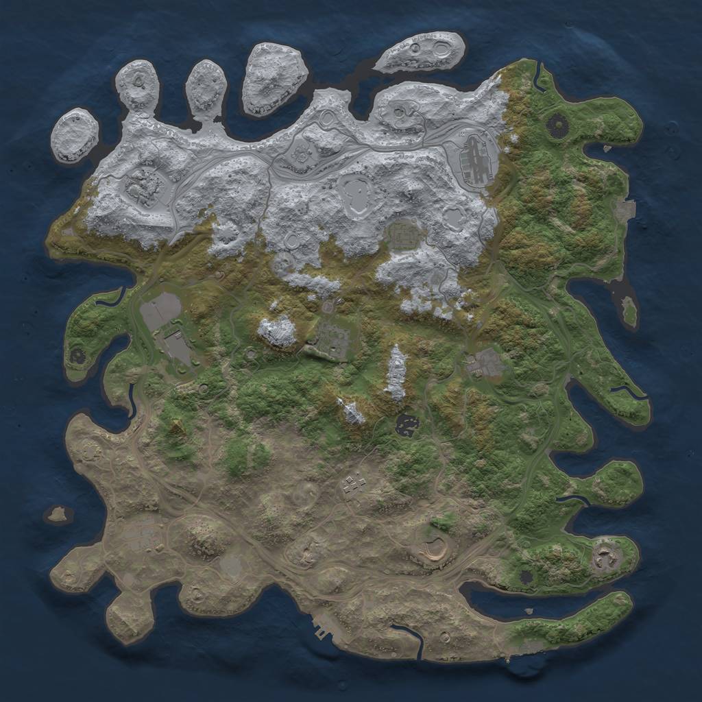 Rust Map: Procedural Map, Size: 4500, Seed: 56984984, 19 Monuments