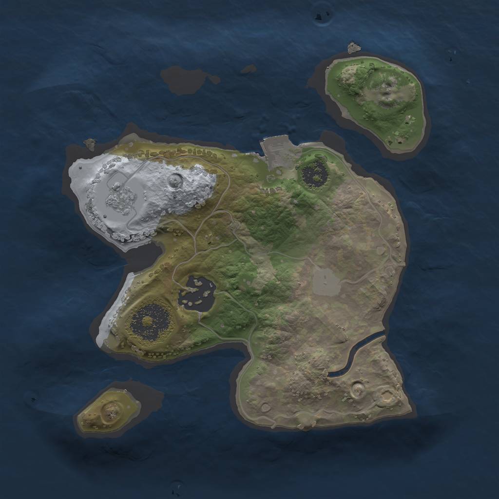 Rust Map: Procedural Map, Size: 2000, Seed: 758703438, 5 Monuments