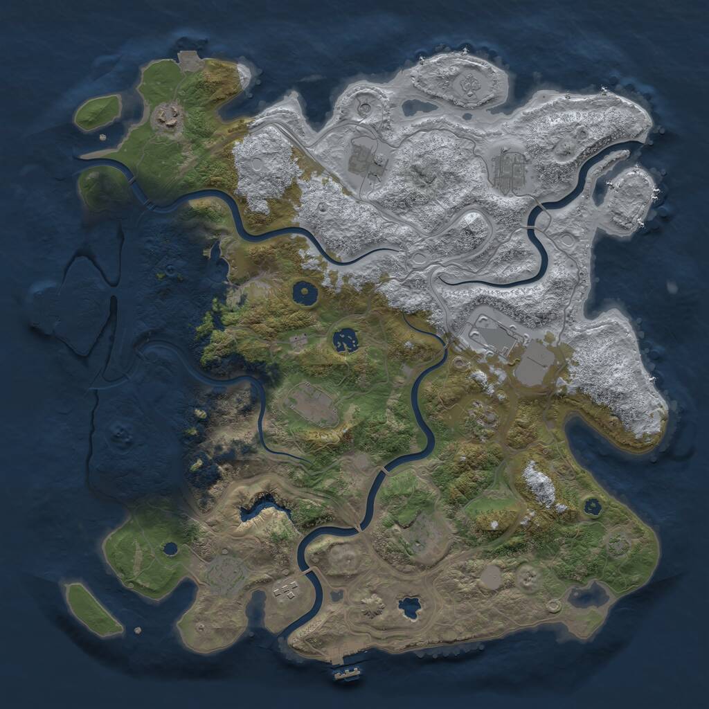 Rust Map: Procedural Map, Size: 4250, Seed: 636988085, 16 Monuments