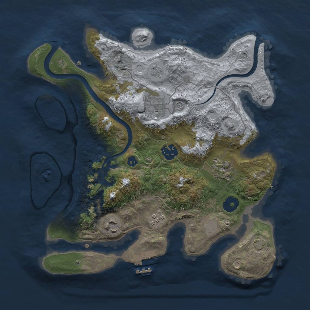 Rust Map: Procedural Map, Size: 3000, Seed: 228695655, 10 Monuments