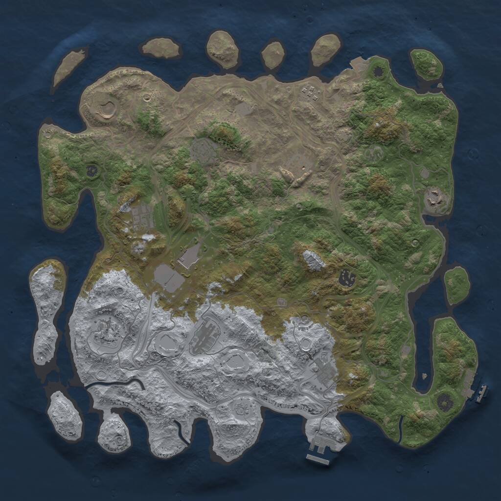 Rust Map: Procedural Map, Size: 4350, Seed: 924227537, 17 Monuments