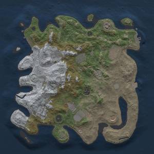 Thumbnail Rust Map: Procedural Map, Size: 3500, Seed: 850693653, 17 Monuments