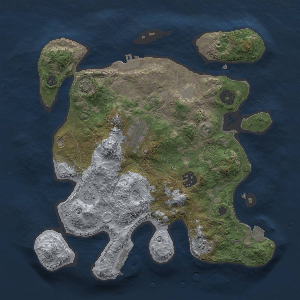 Rust Map: Procedural Map, Size: 3000, Seed: 79348, 11 Monuments