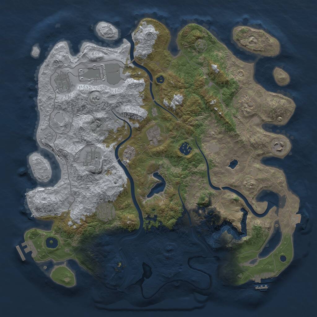 Rust Map: Procedural Map, Size: 4000, Seed: 1195021543, 15 Monuments