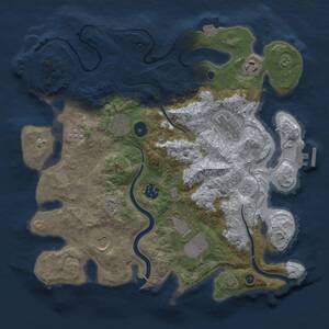 Thumbnail Rust Map: Procedural Map, Size: 3500, Seed: 802114904, 13 Monuments