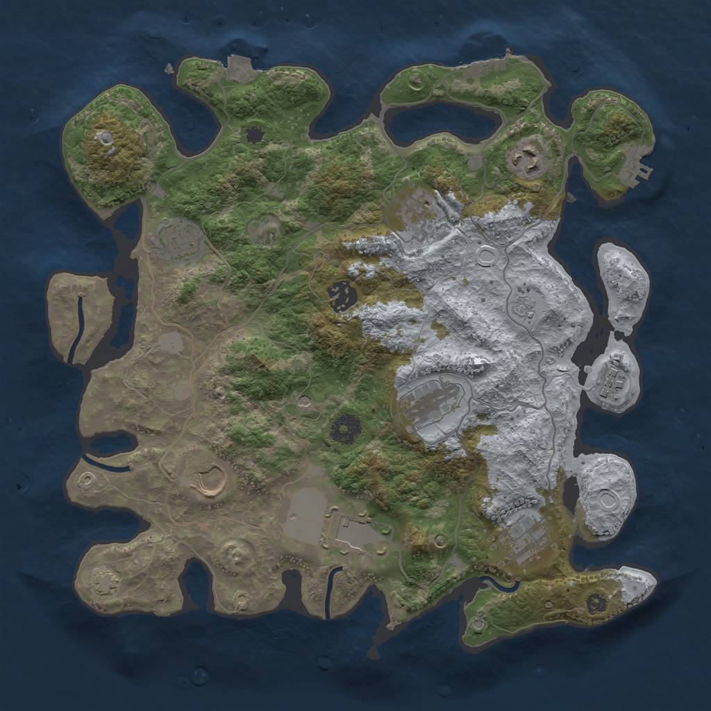 Rust Map: Procedural Map, Size: 3500, Seed: 802114904, 17 Monuments