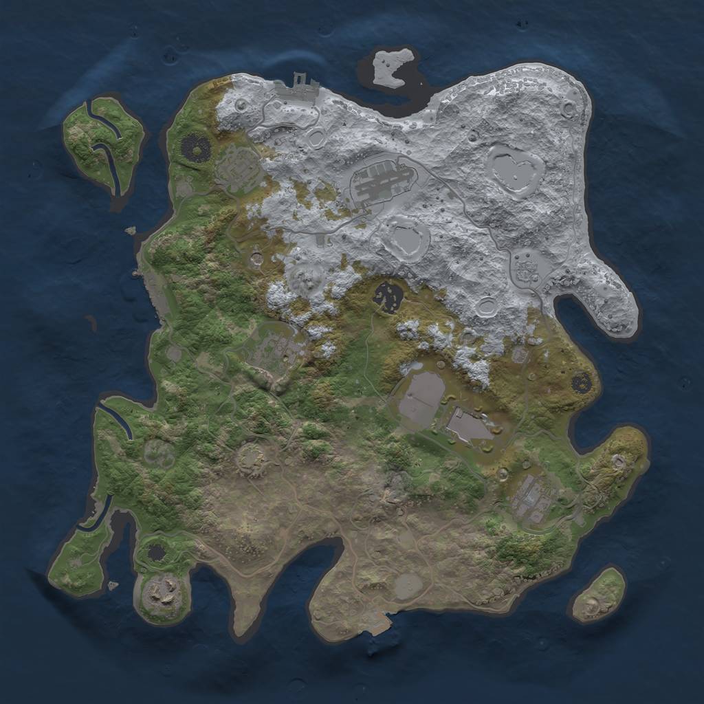 Rust Map: Procedural Map, Size: 3500, Seed: 1868711607, 15 Monuments