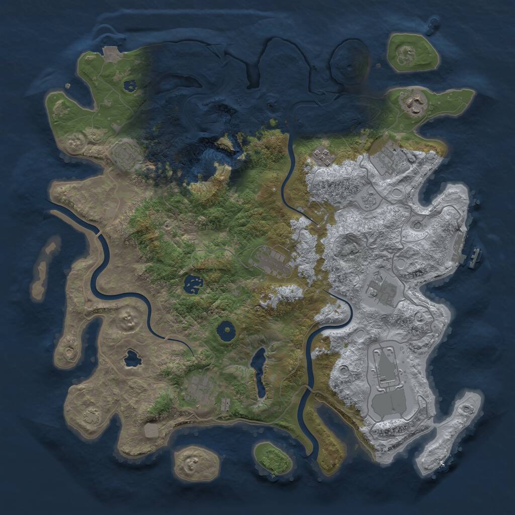 Rust Map: Procedural Map, Size: 4000, Seed: 78711537, 14 Monuments