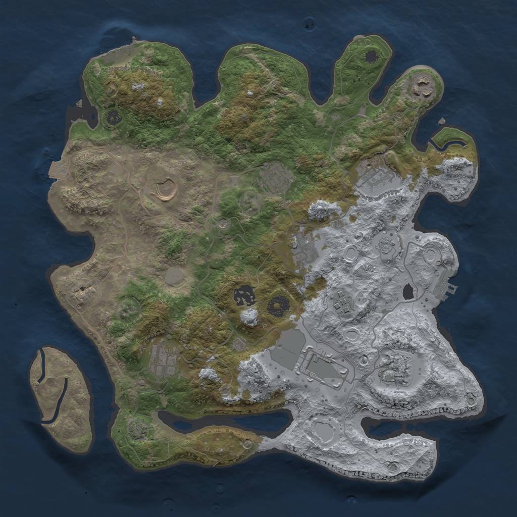 Rust Map: Procedural Map, Size: 3500, Seed: 200910585, 18 Monuments