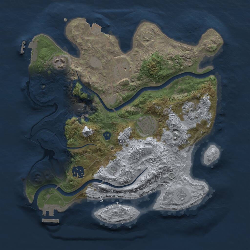 Rust Map: Procedural Map, Size: 3000, Seed: 1423049868, 12 Monuments