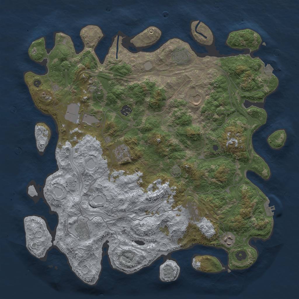 Rust Map: Procedural Map, Size: 4250, Seed: 1679725461, 17 Monuments