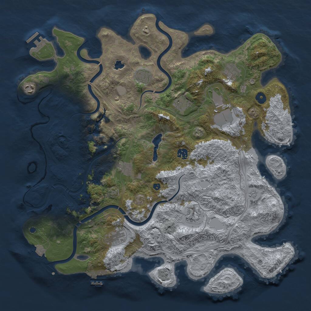 Rust Map: Procedural Map, Size: 4300, Seed: 653, 16 Monuments