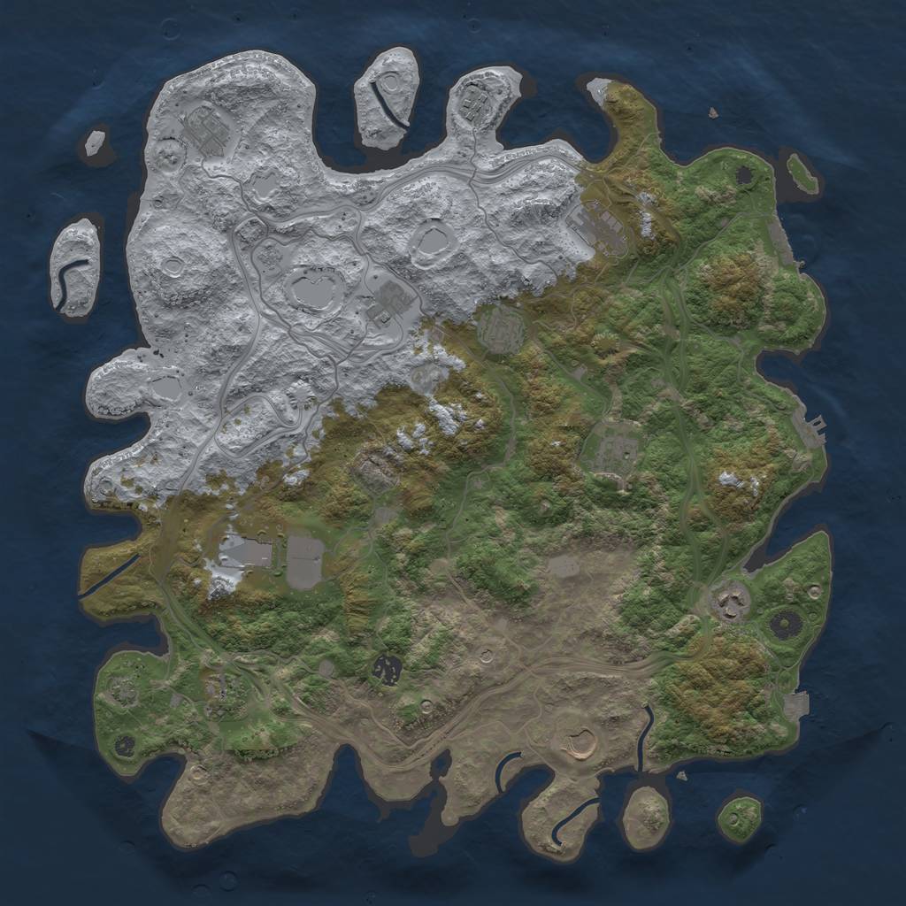 Rust Map: Procedural Map, Size: 4500, Seed: 927282019, 19 Monuments