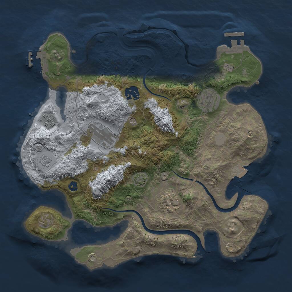 Rust Map: Procedural Map, Size: 3000, Seed: 125326, 11 Monuments