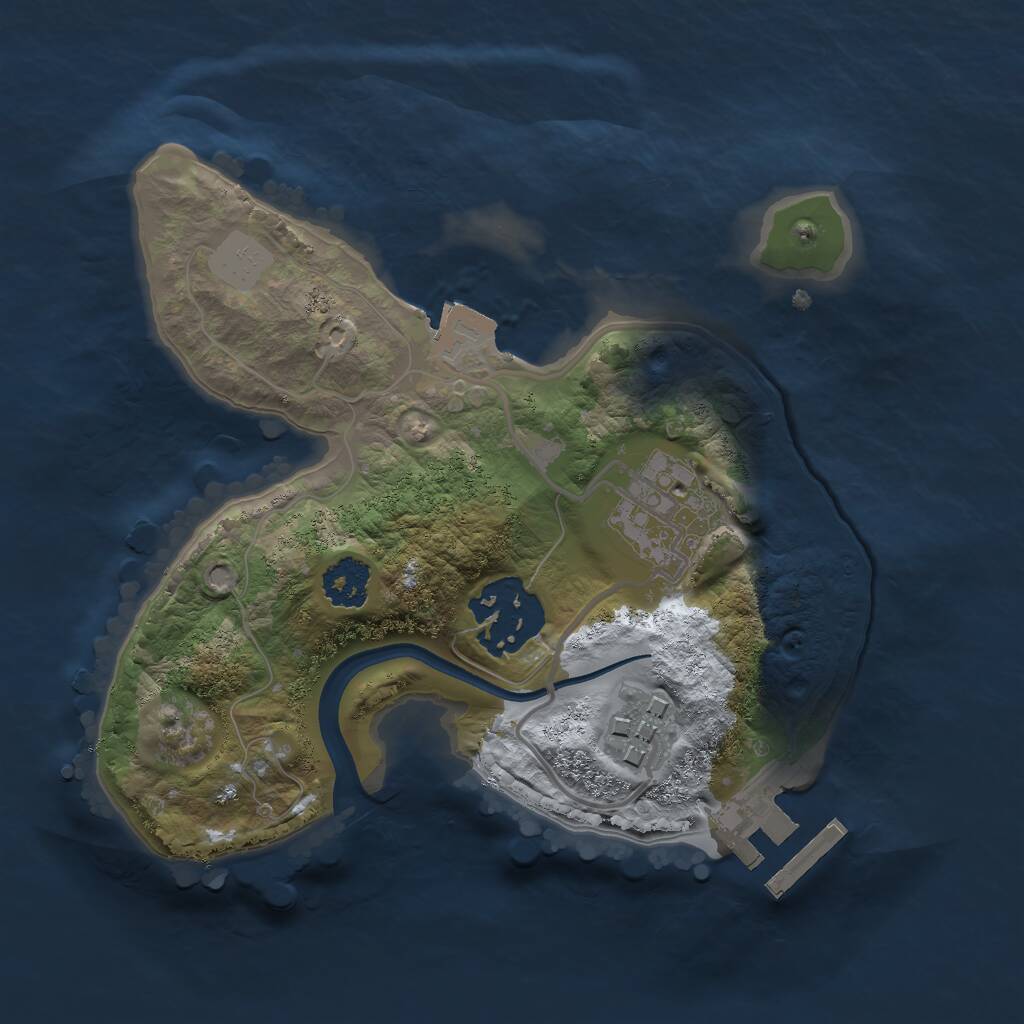 Rust Map: Procedural Map, Size: 2100, Seed: 967483, 5 Monuments