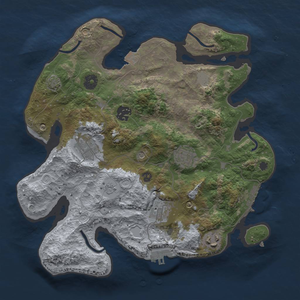 Rust Map: Procedural Map, Size: 3000, Seed: 1929076255, 13 Monuments