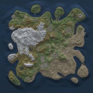 Thumbnail Rust Map: Procedural Map, Size: 3500, Seed: 1696994501, 15 Monuments