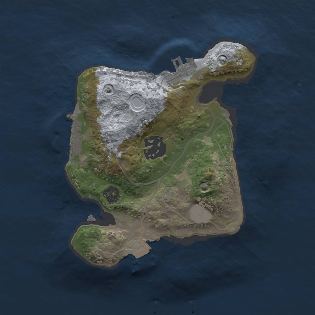 Rust Map: Procedural Map, Size: 2000, Seed: 705, 6 Monuments