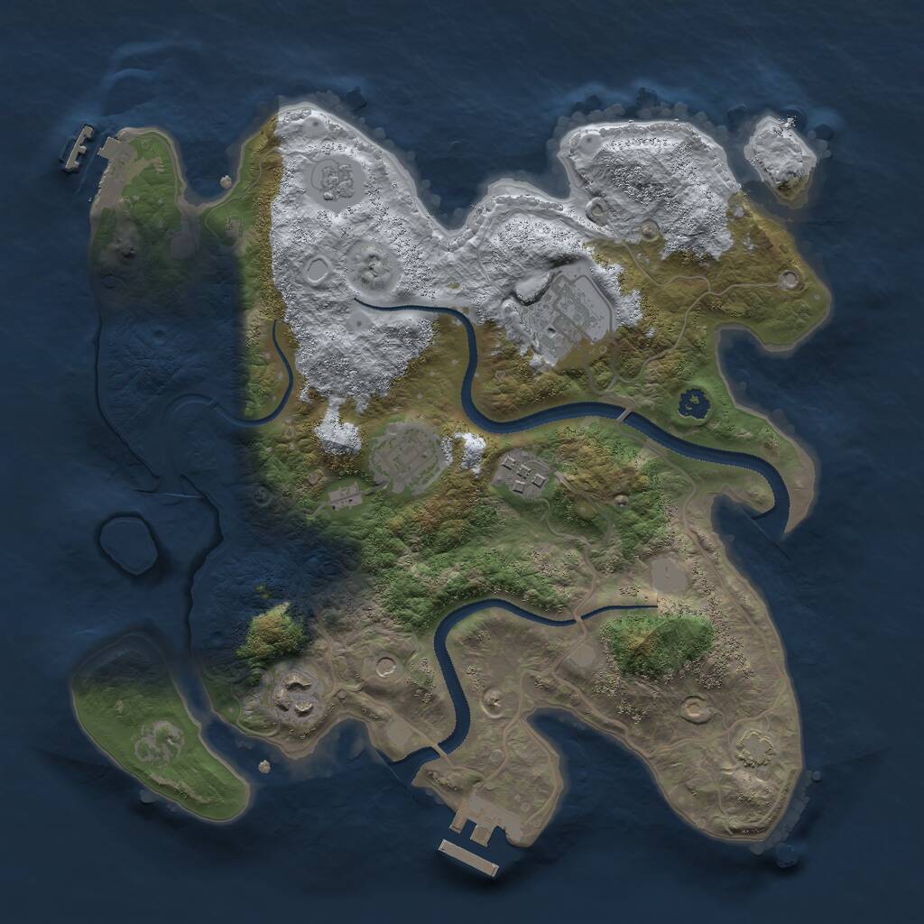 Rust Map: Procedural Map, Size: 3000, Seed: 515616, 10 Monuments