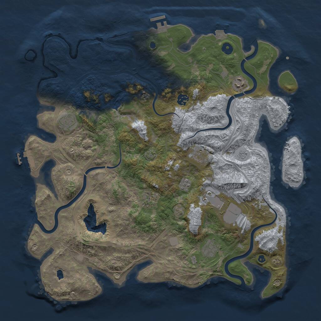 Rust Map: Procedural Map, Size: 4250, Seed: 261893098, 14 Monuments