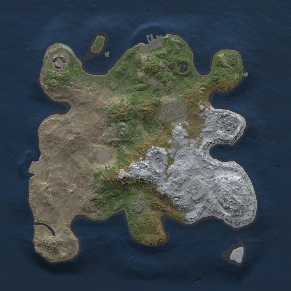 Rust Map: Procedural Map, Size: 2700, Seed: 1097079116, 10 Monuments